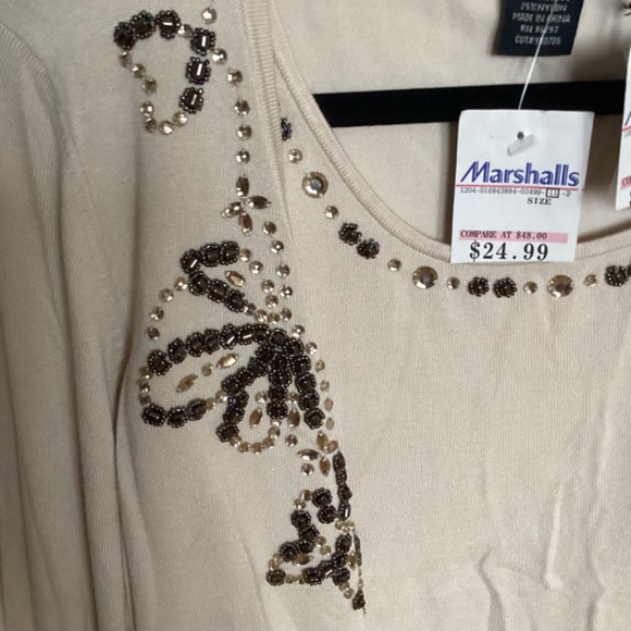 NWT Vintage beaded sweater set. Sleeveless shell with cardigan BCBGMaxAzria MED - Picture 2 of 16